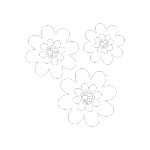 icône blanche trois petites fleurs